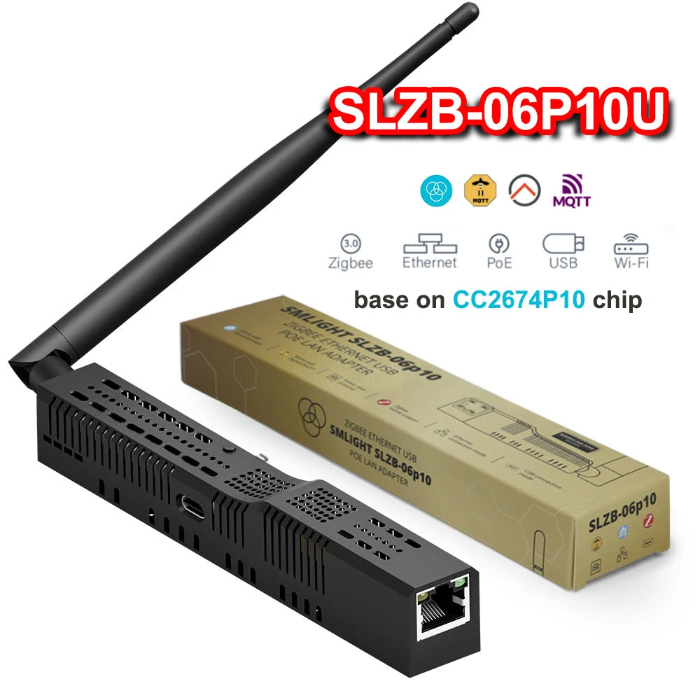 SMLIGHT SLZB-06U SLZB-06MU Zigbee3.0 to Ethernet USB 2.4G WiFi Coordinator With PoE Work With ZHA Home Assistant Zigbee2MQTT