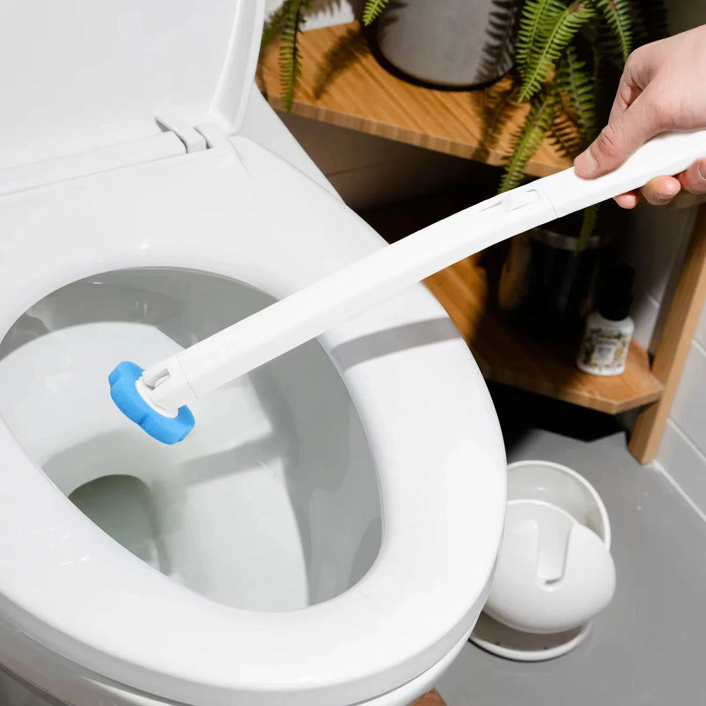 Upgrade Toilet Brush Kit with Disposable Replacement Heads, Long-Handle Hygienic Bathroom Cleaning Brush for Home WC Accessories