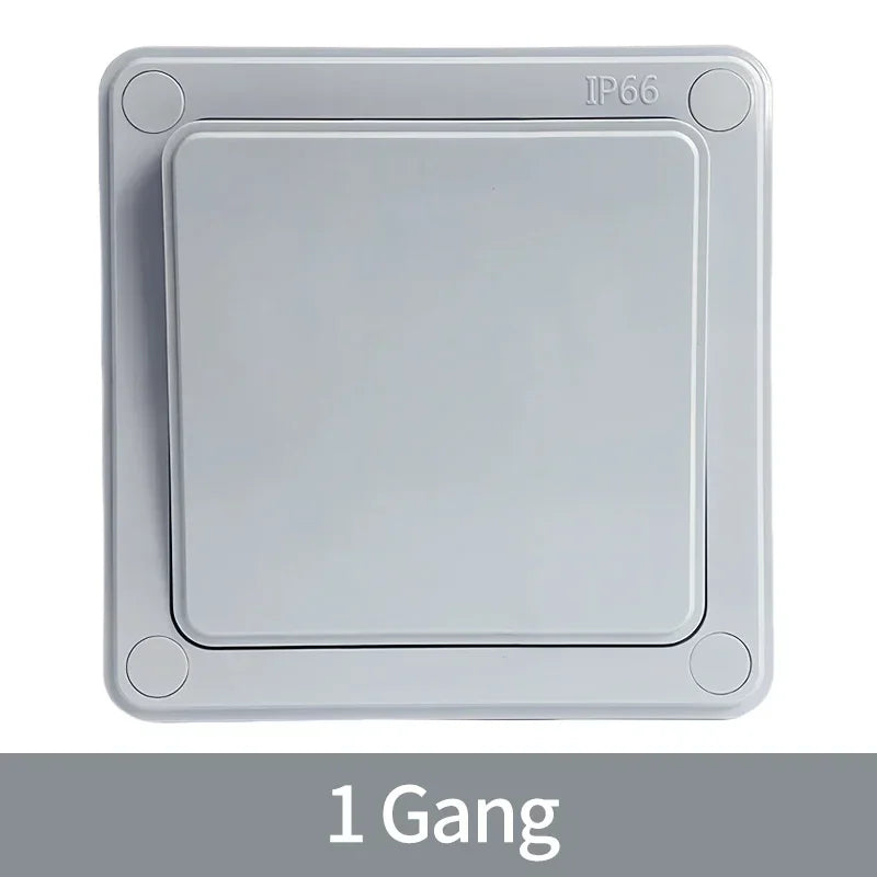 IP66 Rated Outdoor Wall Switch - 16A Weatherproof Push Button, 1/2/3 Gang for Home, Garden & Exterior Electrical Applications