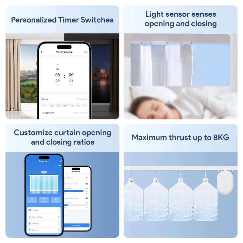 ORYZIC Tuya Zigbee Rechargeable Curtain Motor Pusher Robot Voice Control Works with Alexa Google Home