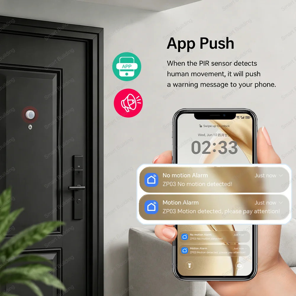 Tuya Zigbee Mini PIR Motion Sensor Human Motion Infrared Detector Security Alarm Work With Alexa Google Home ZHA Zigbee 2MQTT