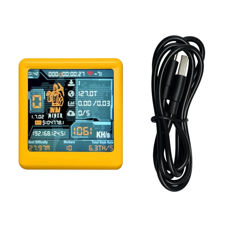 Lower Power Consumption BTC Solo Lottery Miner for computer nerd Smart TV Hashrate1060KH/s ESP32  gift home silent Desktop Clock