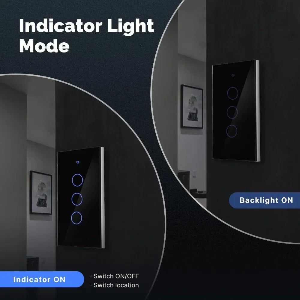 MOES Tuya ZigBee Smart Light Switch Touch Glass Panel Fireproof Neutral Wire Required Remote Control Work With Alexa Google Home