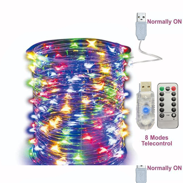 5M-30M USB String Lights 8 Modes Fairy Lights Copper Wire LED String Lights for Christmas Wedding New Year Garland Decoration
