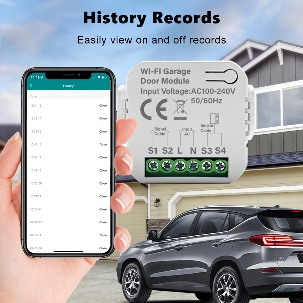 Smart Tuya WiFi Garage Door Switch Door Opening Smart Life APP Controller Remote Control Closing Works with Alexa Google Home