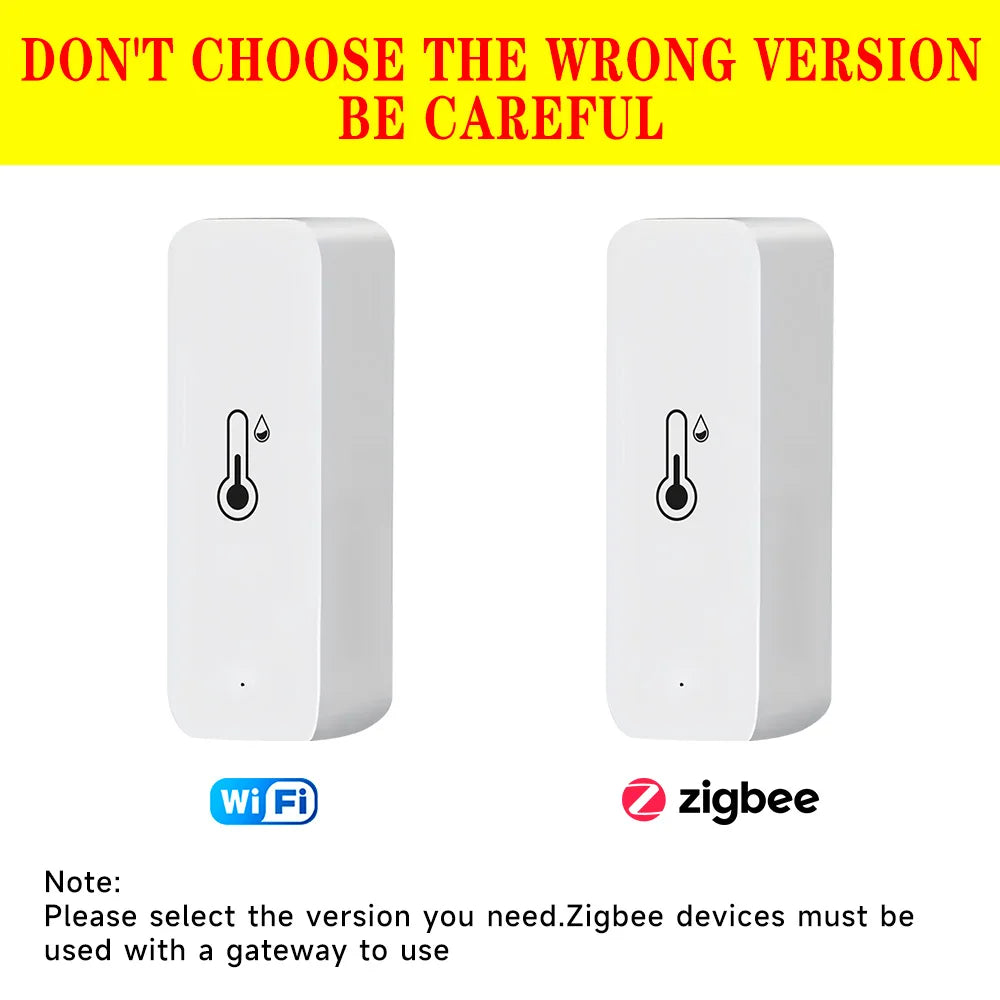 1/2/4/8 Tuya Wifi Zigbee Smart Temperature Humidity Sensor APP Remote Monitor Control SmartLife Work with Alexa Google Assistant