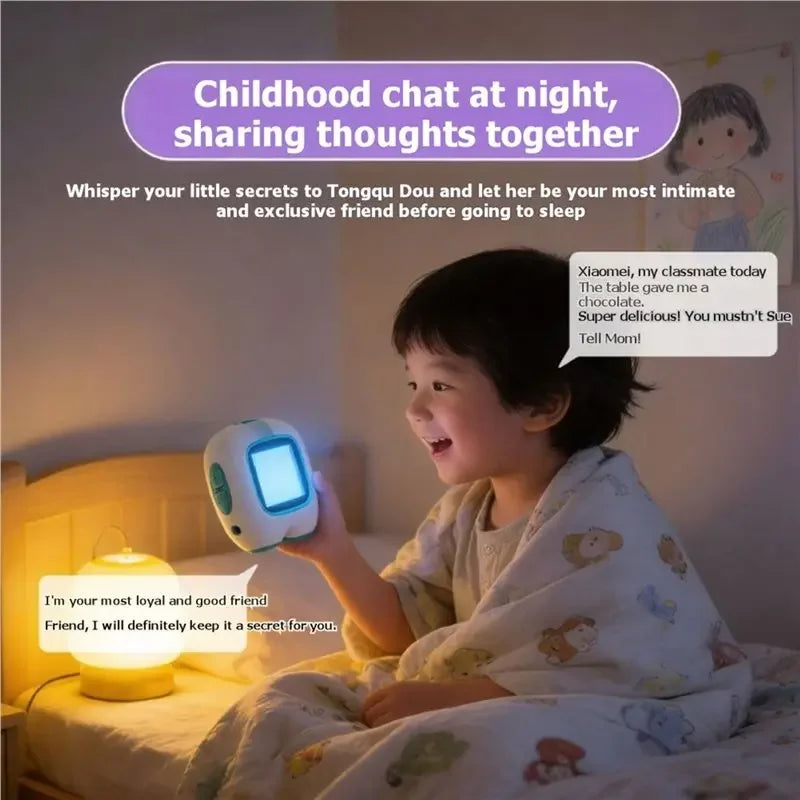 Smart AI Robot Clock WiFi Version Voice Control Assistant Image Recognition Storytelling Desktop Clock