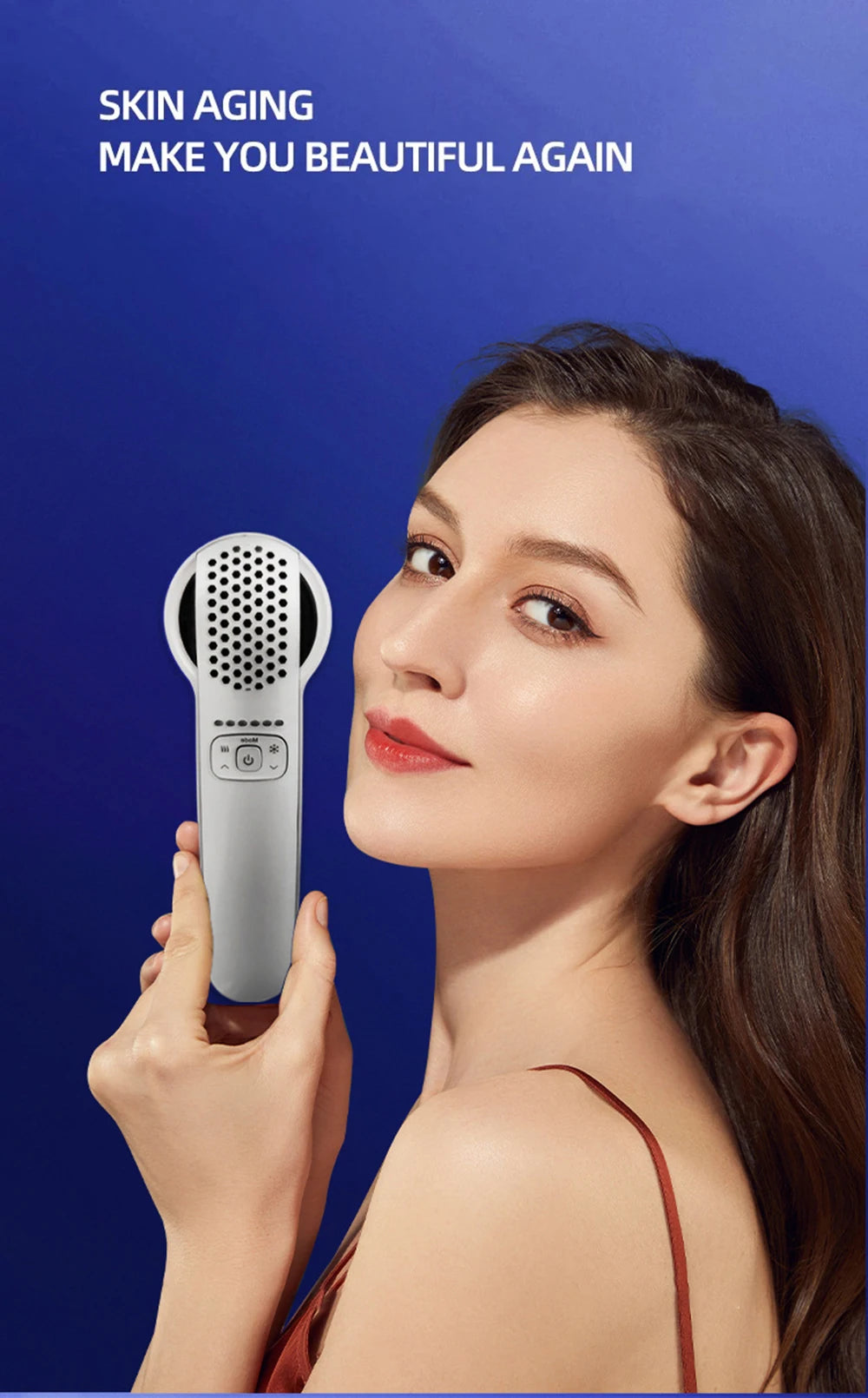 Hot Cold Hammer Home Facial Massager Lead-in Device Skin Lifting Tighten Rejuvenation Anti-aging Moisturizing Beauy Machine