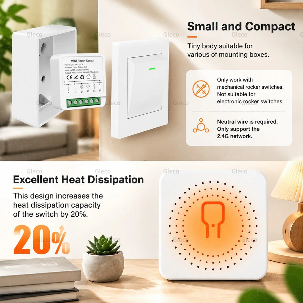 Zigbee Tuya Smart Switch Smart Life 10A/16A 1/2CH DIY Relay Breaker 2 Way Control For Alexa Google Home Assistant 2MQTT Gateway