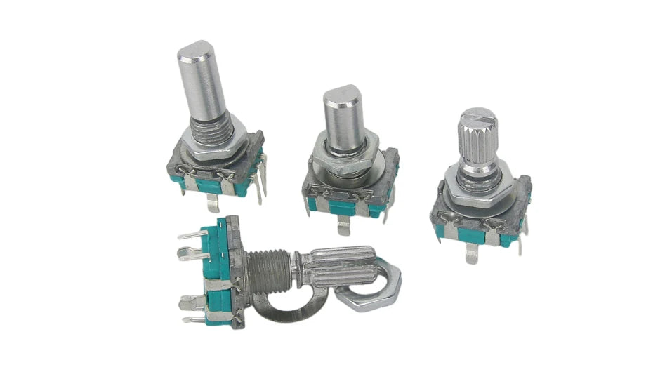 5PCS/LOT 20 Position 360 Degree Rotary Encoder EC11 w Push Button 5Pin Handle Long 15/20MM With A Built In Push Button Switch