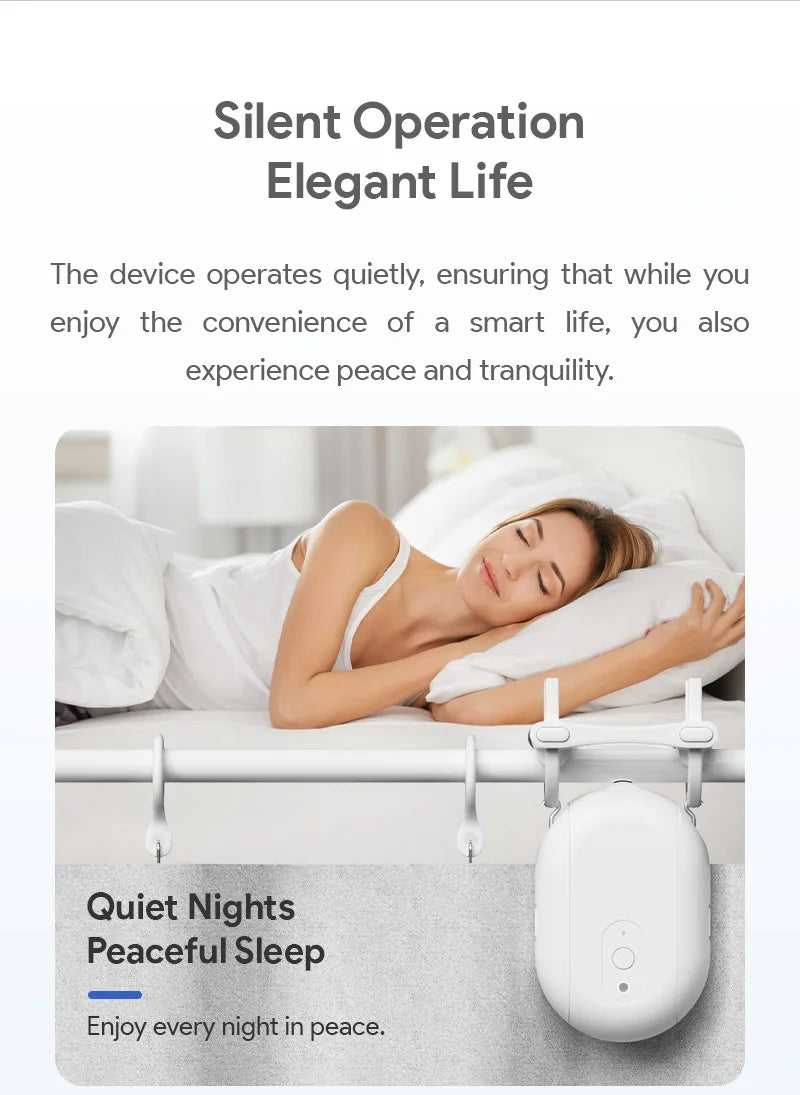 Smart Zigbee Curtain Motor with Hooks for T U Rail Smart Curtain Pusher Robot Compatible with Tuya App Siri Google Alexa Voice
