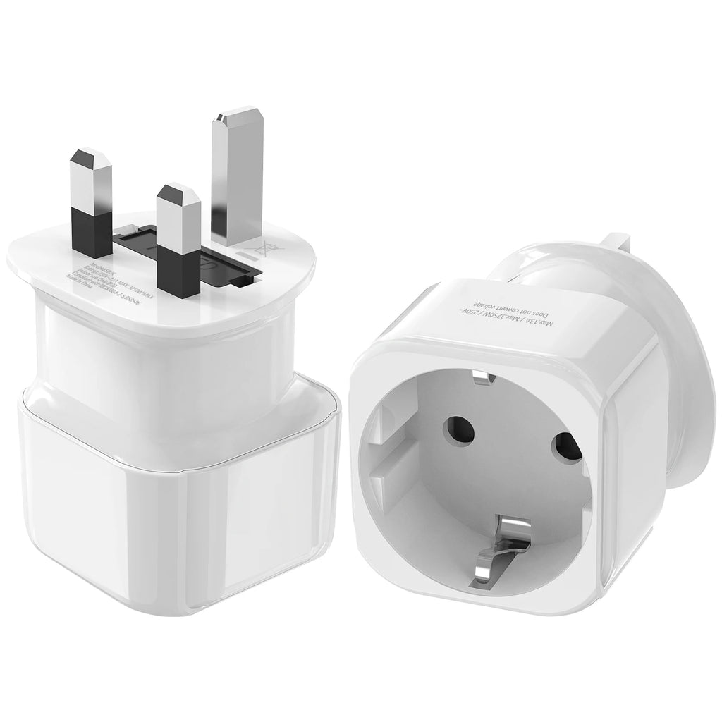 1/2pcs UK Travel Adapter, EU To UK Plug Adapter wall charge British Travel plug UK Power Converter Electrical Socket