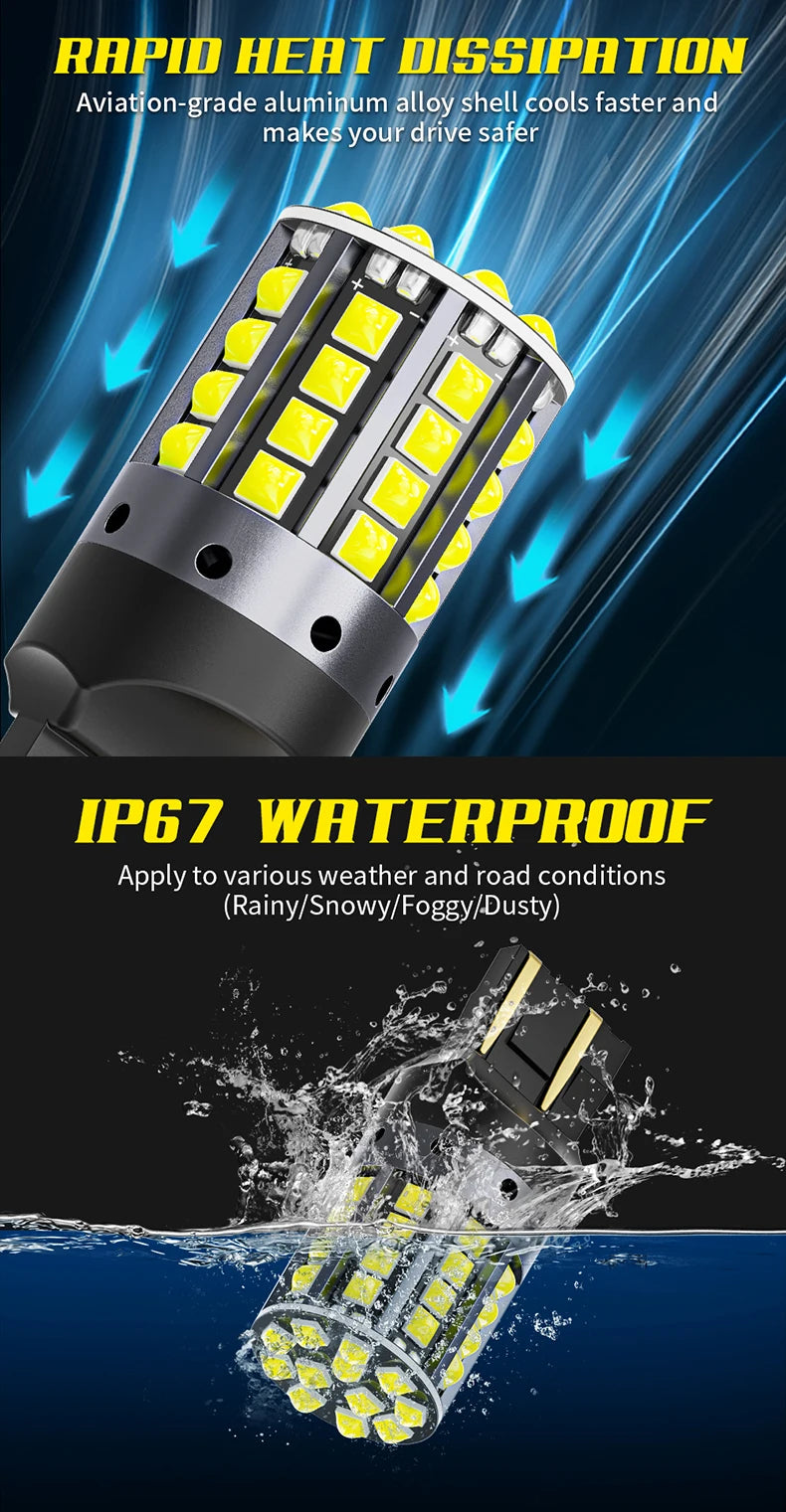 1×1156 ba15s p21w canbus bulbs py21w led turn signal yellow 7440 bulb bay15d 1157 canbus led reversing lights t20 7443 STOP LAMP