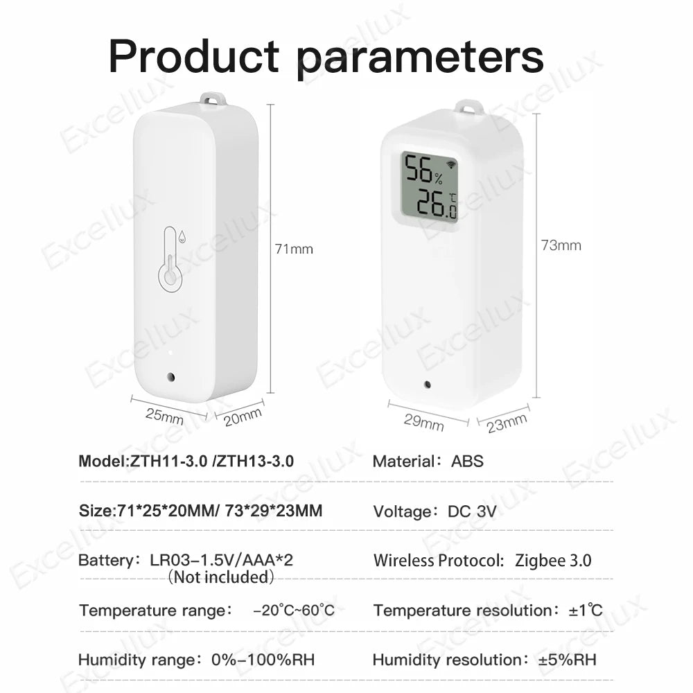 Tuya Zigbee Smart Temperature Humidity Sensor Outdoor IP65 Waterproof APP Remote Monitoring Works With Alexa Yandex Alice Z2MQTT