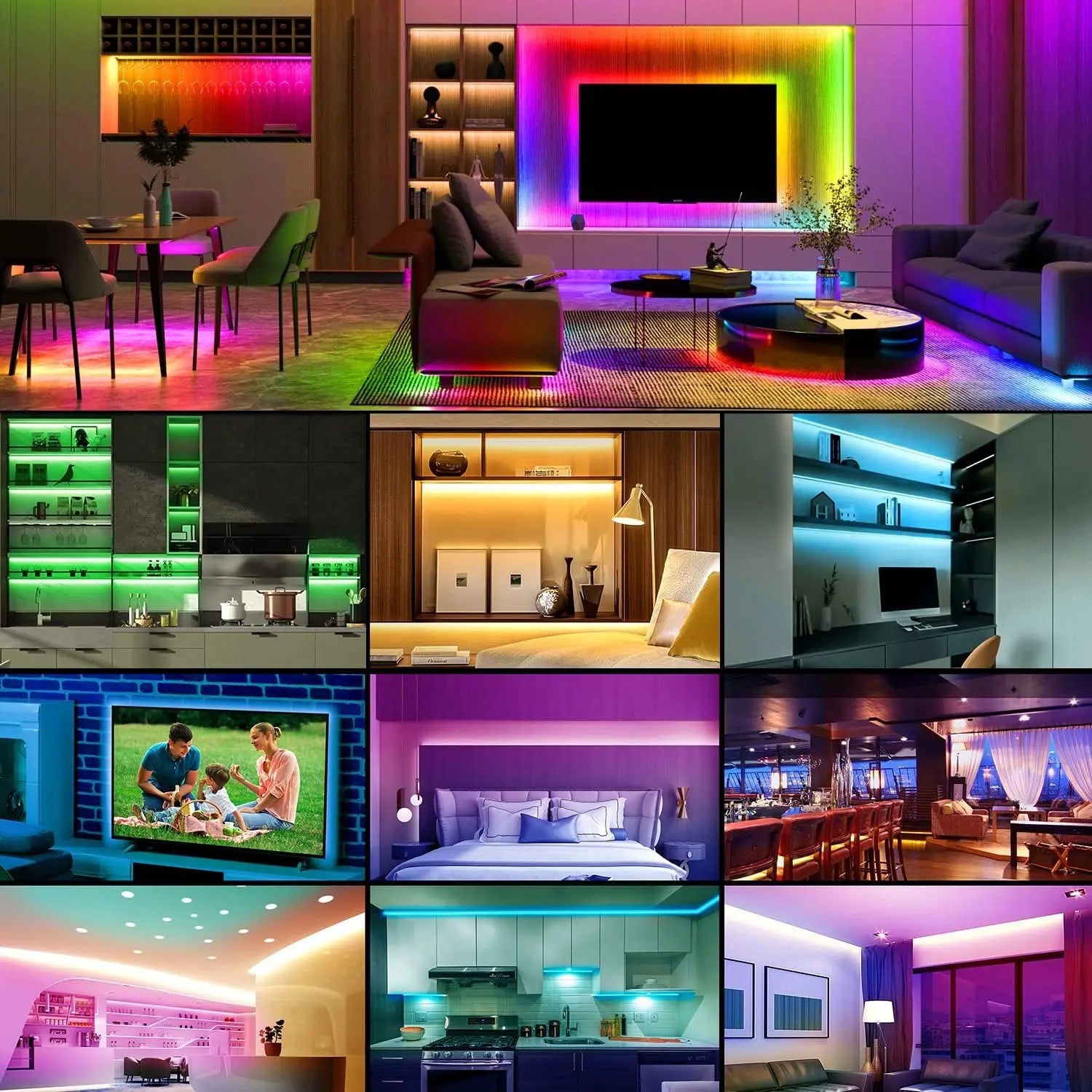 WiFi Bluetooth RGB Led Strip Lights Usb 5V for TV Smart Tape Light Remote Voice Control 5V Flexible Adhesive 18 Leds Light Strip