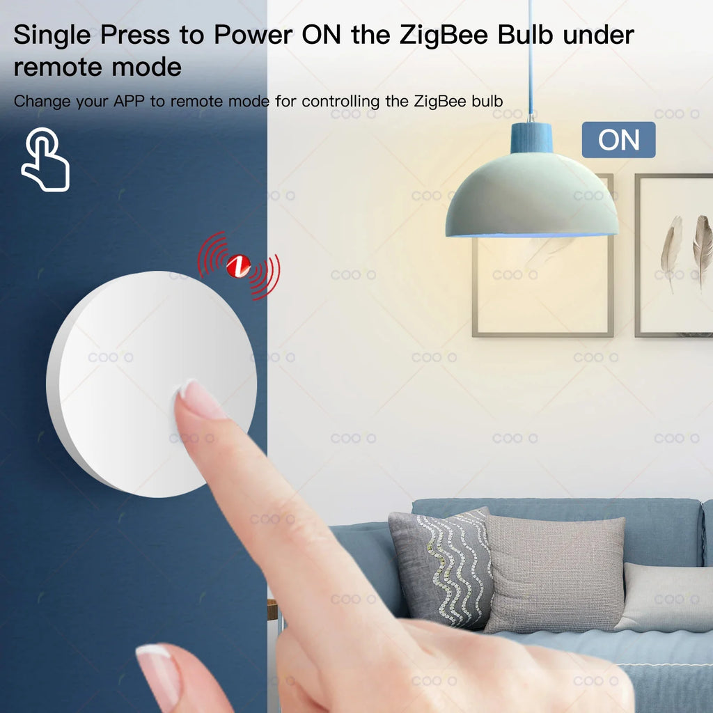 Tuya ZigBee Button Scene Switch Push Button Intelligent Linkage with Smart Device Automation Scenario Controller Battery Powered