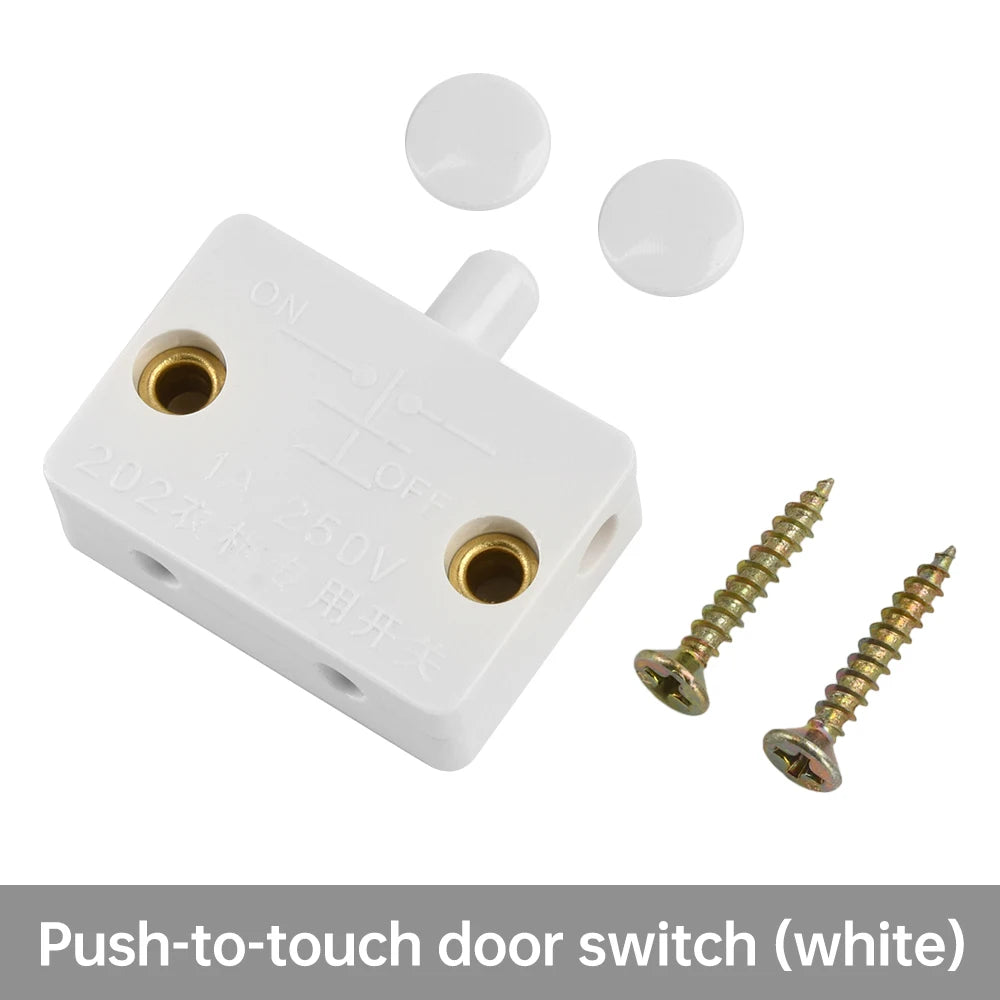 1/3PCS AC 250V Push Switches Door Switches Auto Switche Closet Light Switche Cabinet Door Switche Automatic Reset Push Switches