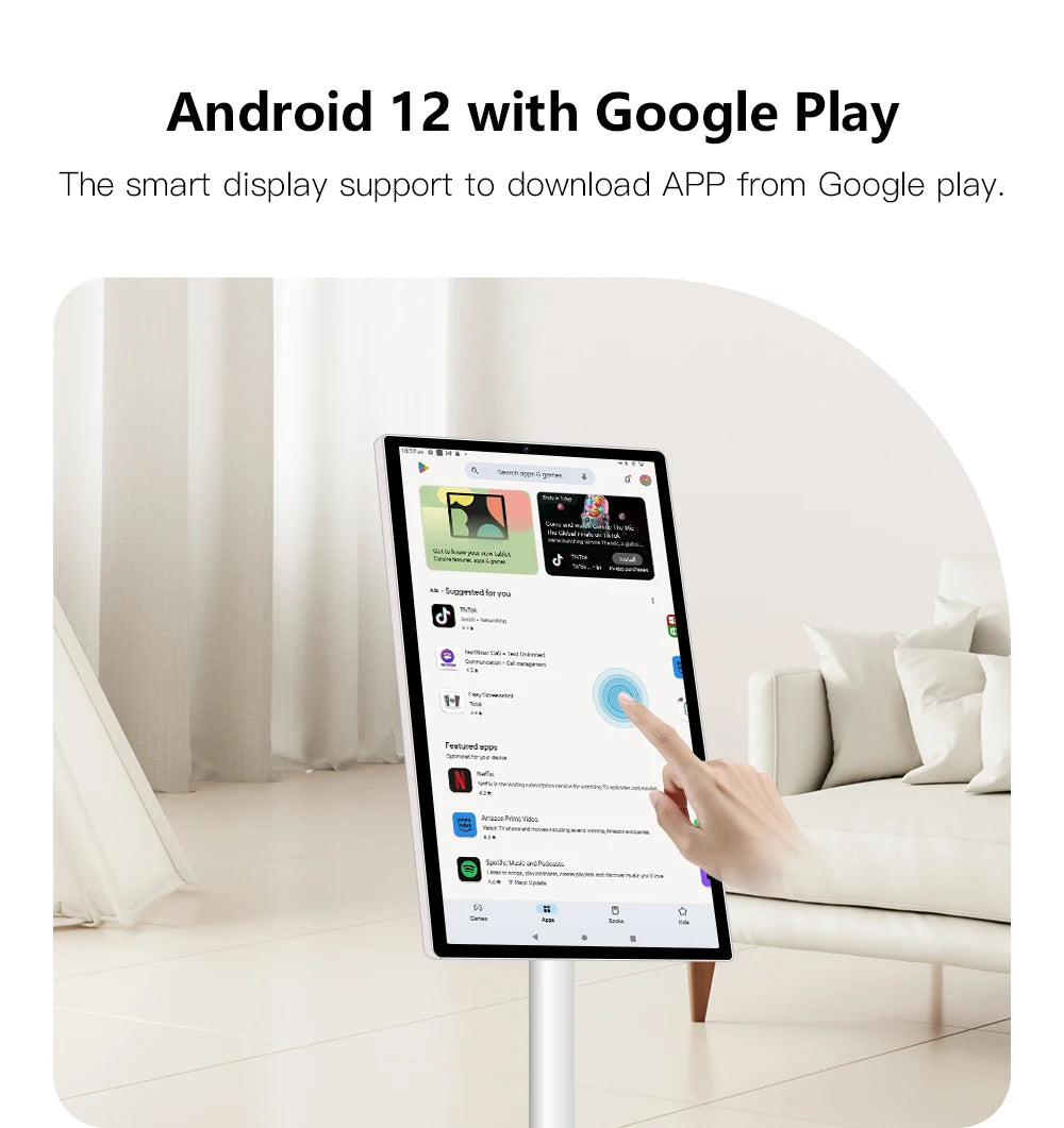 24 Inch Smart Home Fitness Entertainment Movable Charging Screen Built in Dual Speaker High-Definition Camera Smart TV