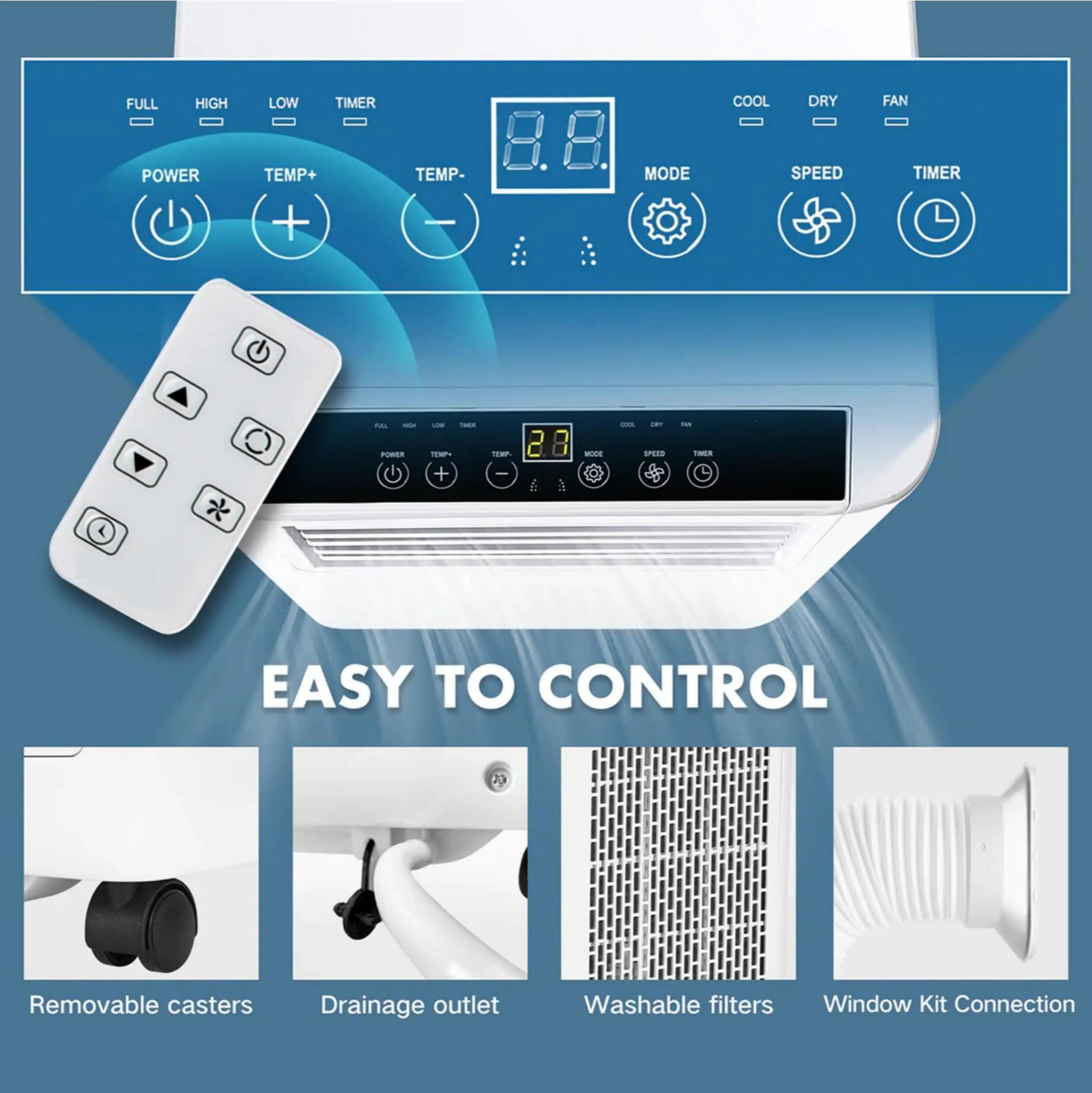 New Mobile Standing Home Small Smart Wifi AC Unit Air Conditioner Portable Airconditioner Mobile Air Conditioner