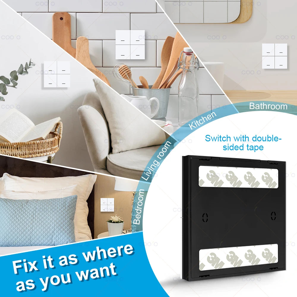 Tuya Zigbee Wireless Smart Scene Switch 4 Gang 12 Modes Home Automatic Lighting Scene Button Controller Need ZigBee Gateway