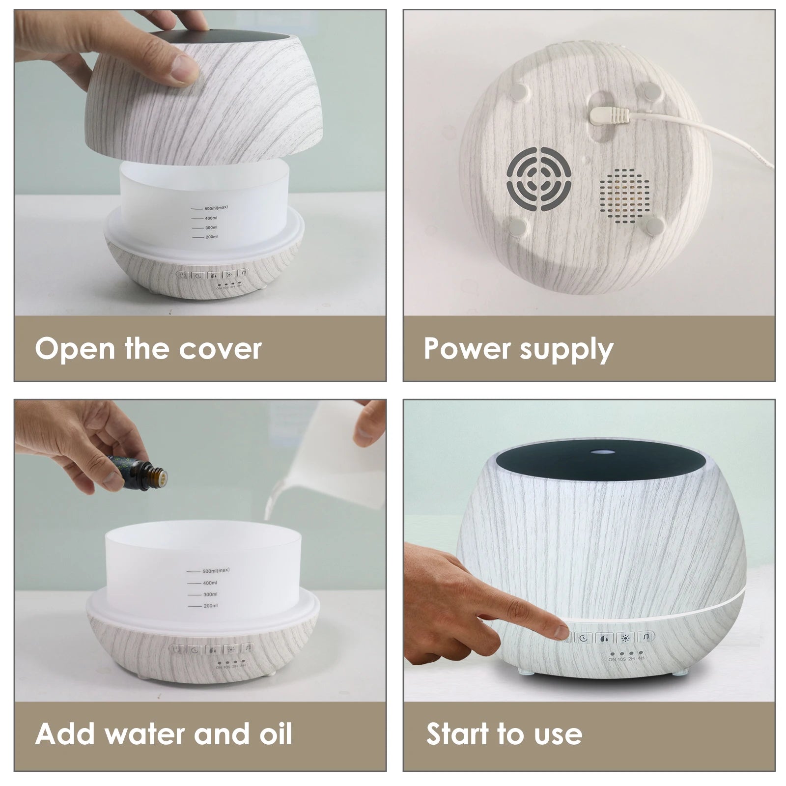 WiFi Smart 550ML Electric Aroma Diffuser Essential Oil Diffuser Air Humidifier Ultrasonic Remote Control Mist Maker Home