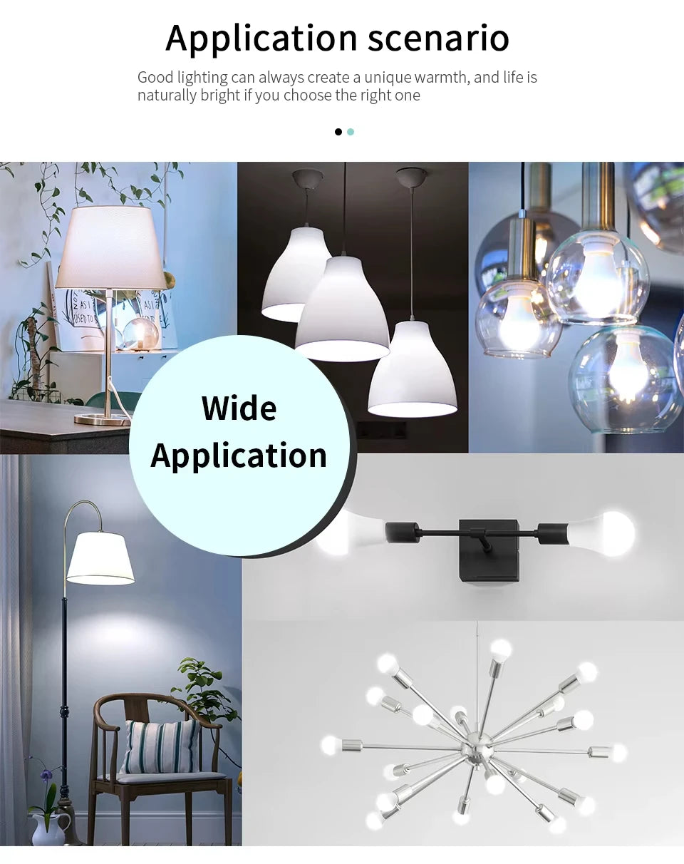 8PCS LED Bulb E27 B22 E14 AC220/110V 3W 6W 9W 12W 15W 18W Brightness and Low Energy Consumption Living Room Home LED Light Bulbs