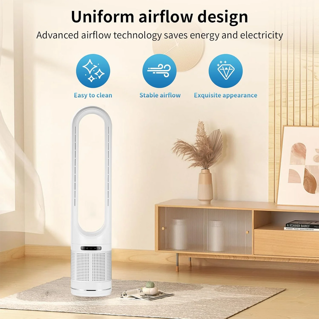 Smart Interior Modern and Luxurious Design 20W Electric air Cooling Bladeless Fan 8 Speeds