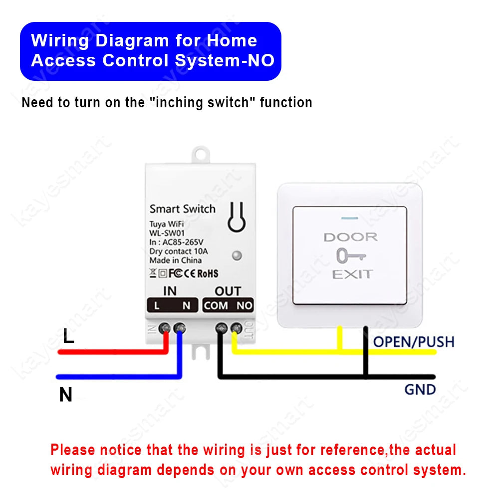 Tuya WiFi Smart Switch Module Dry Contact 10A Smart Home DIY Breaker Relay DC 8-40V AC 85-265V Works with Alexa Google Assistant