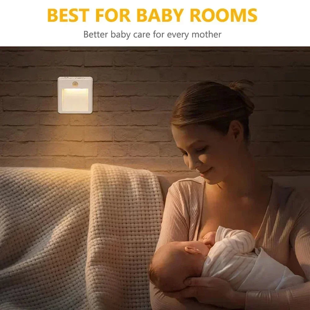LED Night Lamp Wireless Motion Sensor Light US EU UK AU Plug Sensor Night Lamp Dimmable Lights for Bedroom Corridor Lighting