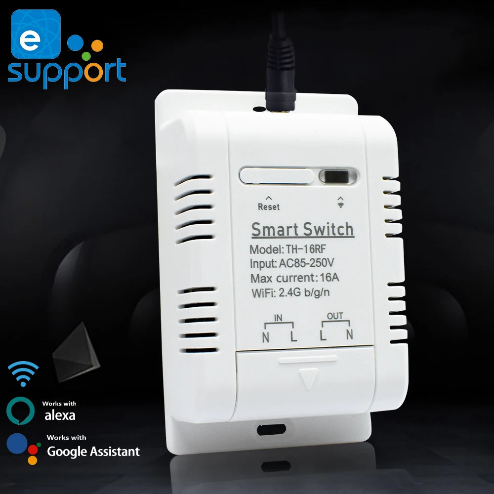 Smart Temperature Humidity Wifi Switch 10A 2000W Intelligent Monitoring Thermostat Compatible with Ewelink Alexa Google Home