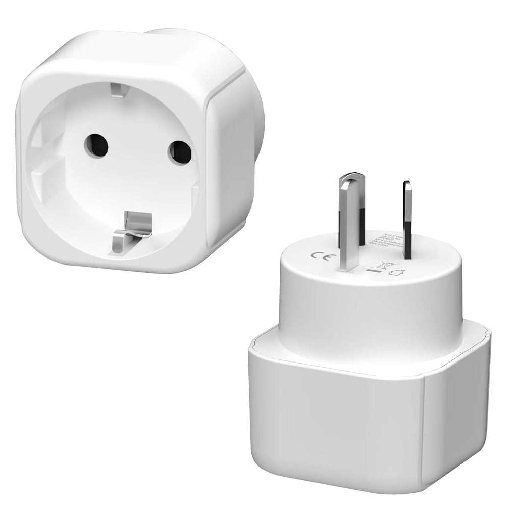 2/4pcs 3Pin AU NZ Power Plug Adapter EU to AU/NZ Plug Converter, New Zealand Australia Travel Plug Wall Plug Socket White