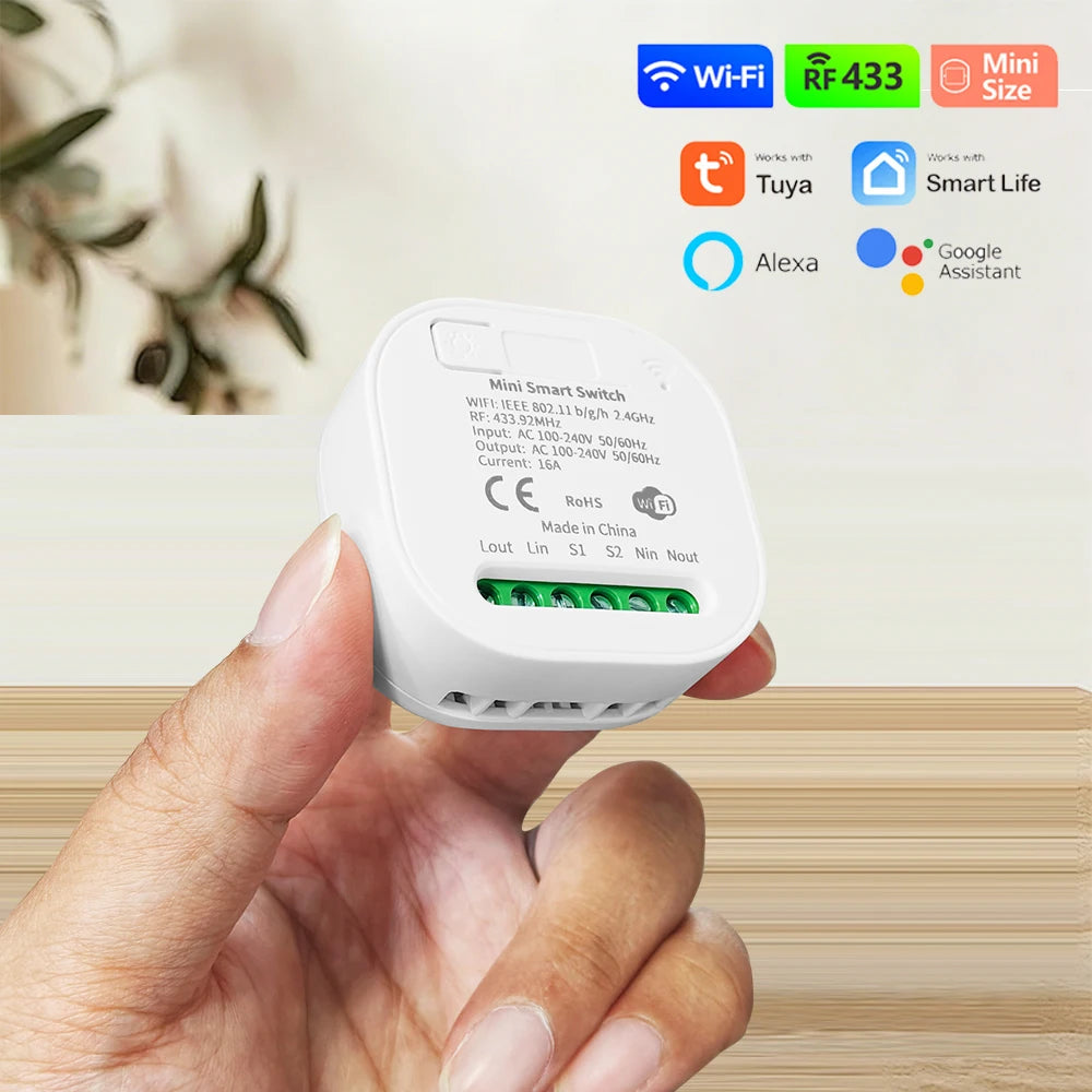 TUYA ALEXA Self-powered Wireless Wall Switch No Battery Required 86Type RF433Mhz Waterproof Switch AC110V 220V for home light
