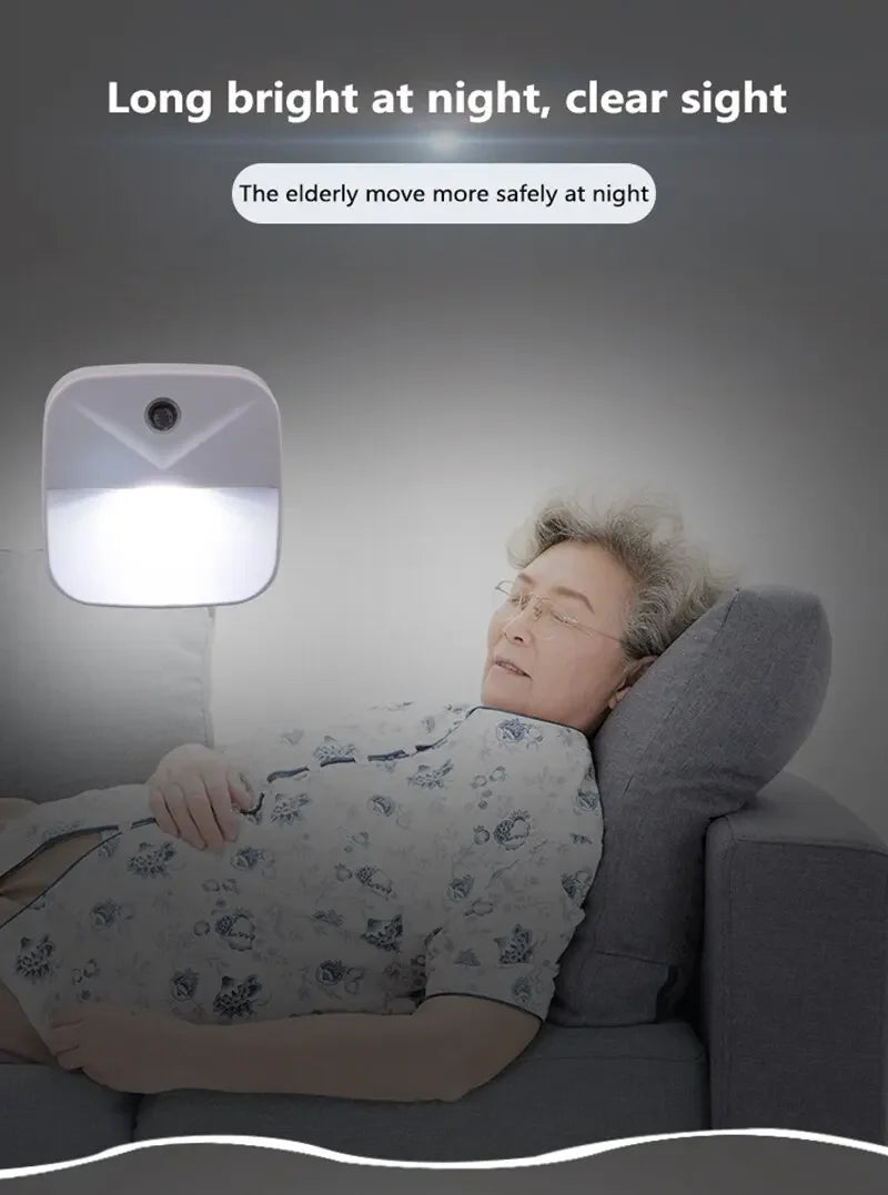 LED Night Light, EU Plug-in Smart Wireless Light Control Sensor Light, 220V Wall Light For Home Corridors, Bathrooms, Hallways