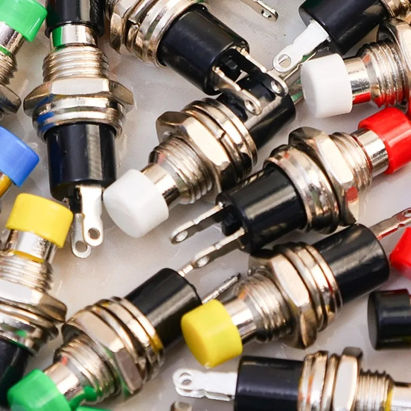 7Mm Momentary Push Button Switch Mini Pushbutton Switches Reset Jog Lock Free Switch Pre-Soldered Normal Open Light Pushbuttons