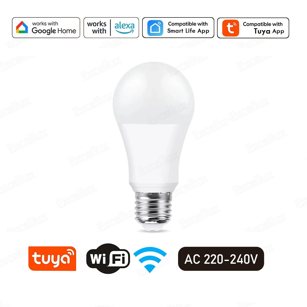 Tuya E27 Led Bulb Bluetooth WiFi Smart Led Lamp App Control 15W RGB C+W Led Light Bulbs Works With Amazon Alexa Google Assistant