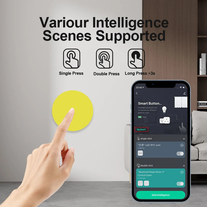 Zigbee Smart Wireless Scene Button Switch Remoter Multi-scene Linkage Conneting Compatible with Tuya App Alexa Goolge Home Voice