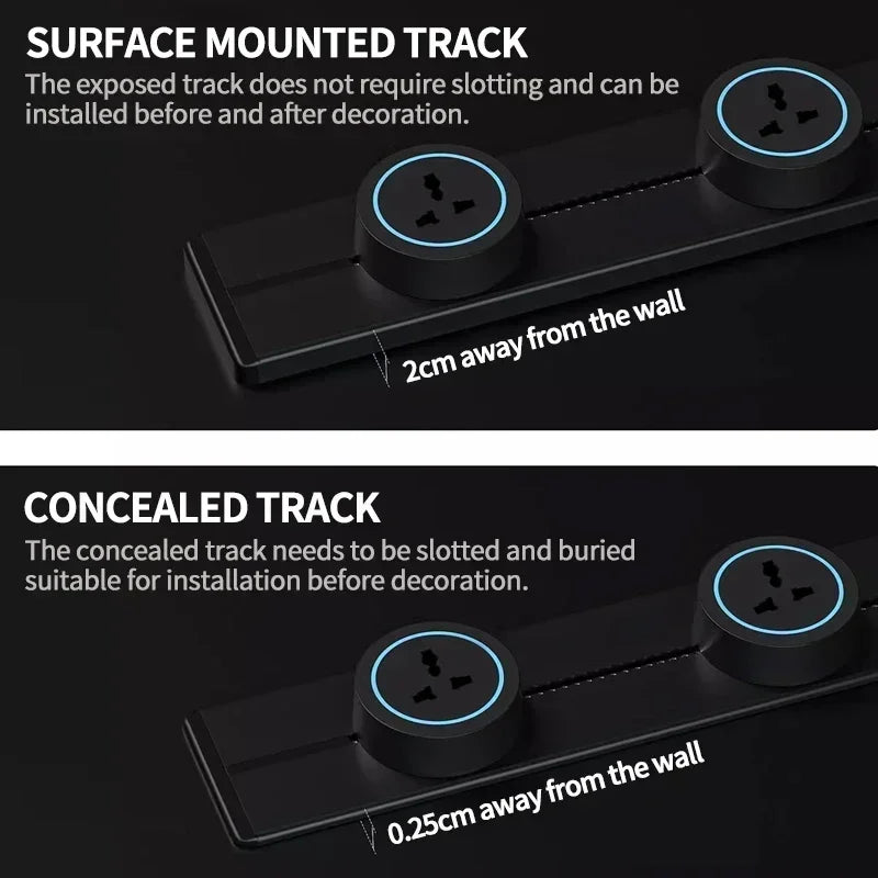 Power Track Socket Home Appliances Pop Electric Plug Adapter UK US EU Standard Wall Socket With Usb Embeded And Surface