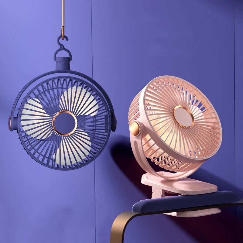 Clip Fan 5 Speed Electric fan USB Quiet Mini Home Office Desk Fans Air Cooler Outdoor Portable Cooling Clip on Fan for Strollers