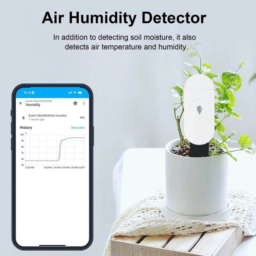 ZigBee Soil Moisture Sensor Humidity Temperature Tester Garden Automation Irrigation Detector Support Home Assistant Zigbee2MQTT