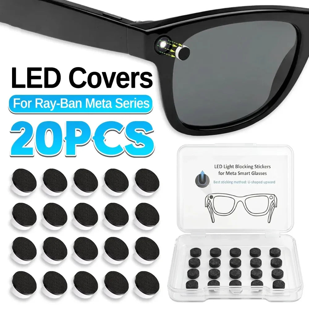 LED Light Shading Cover Stickers Patch Kits for Ray-Ban Meta Wayfarer/Skyler/Headliner Gen1&2/Oakley Meta HSTN Smart Glasses