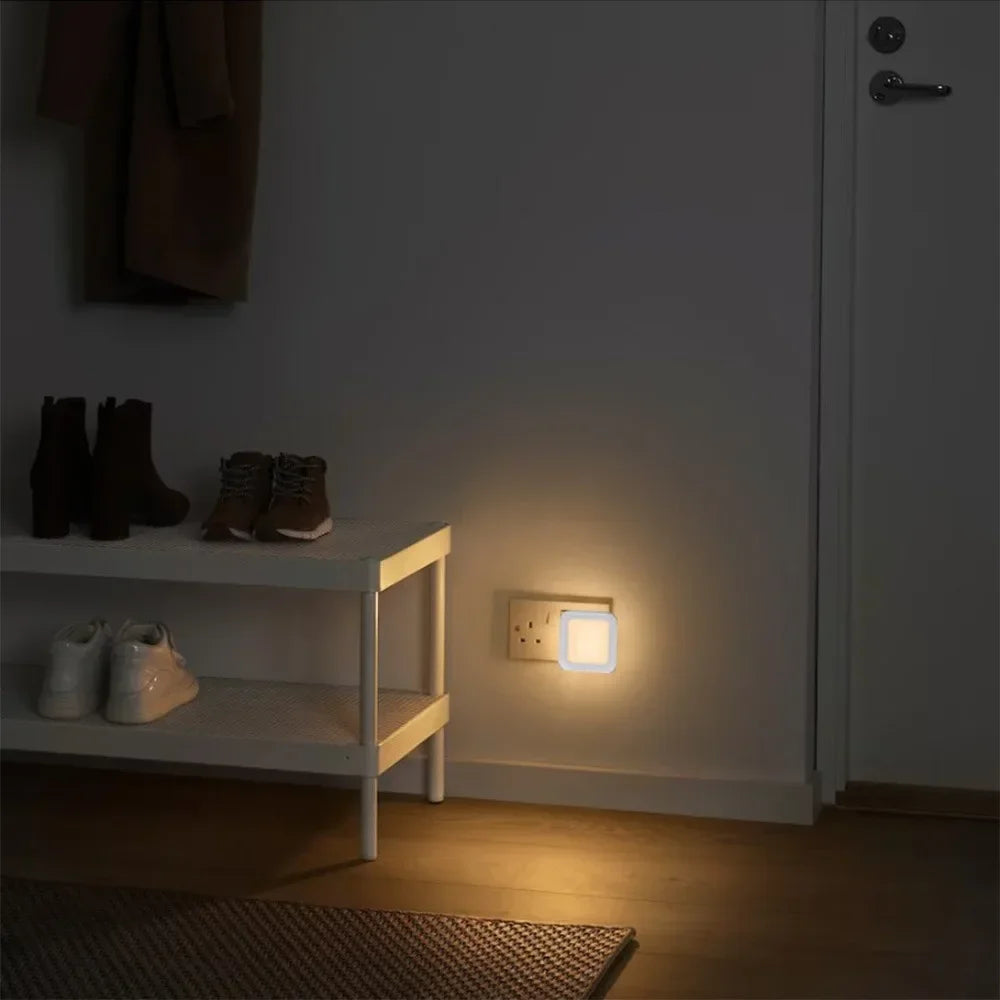 Mini LED Night Lights Plug in Light Dimmable Lamps Energy Saving Square Lamp Under Cabinet Light Kitchen Living Room Aisle WC