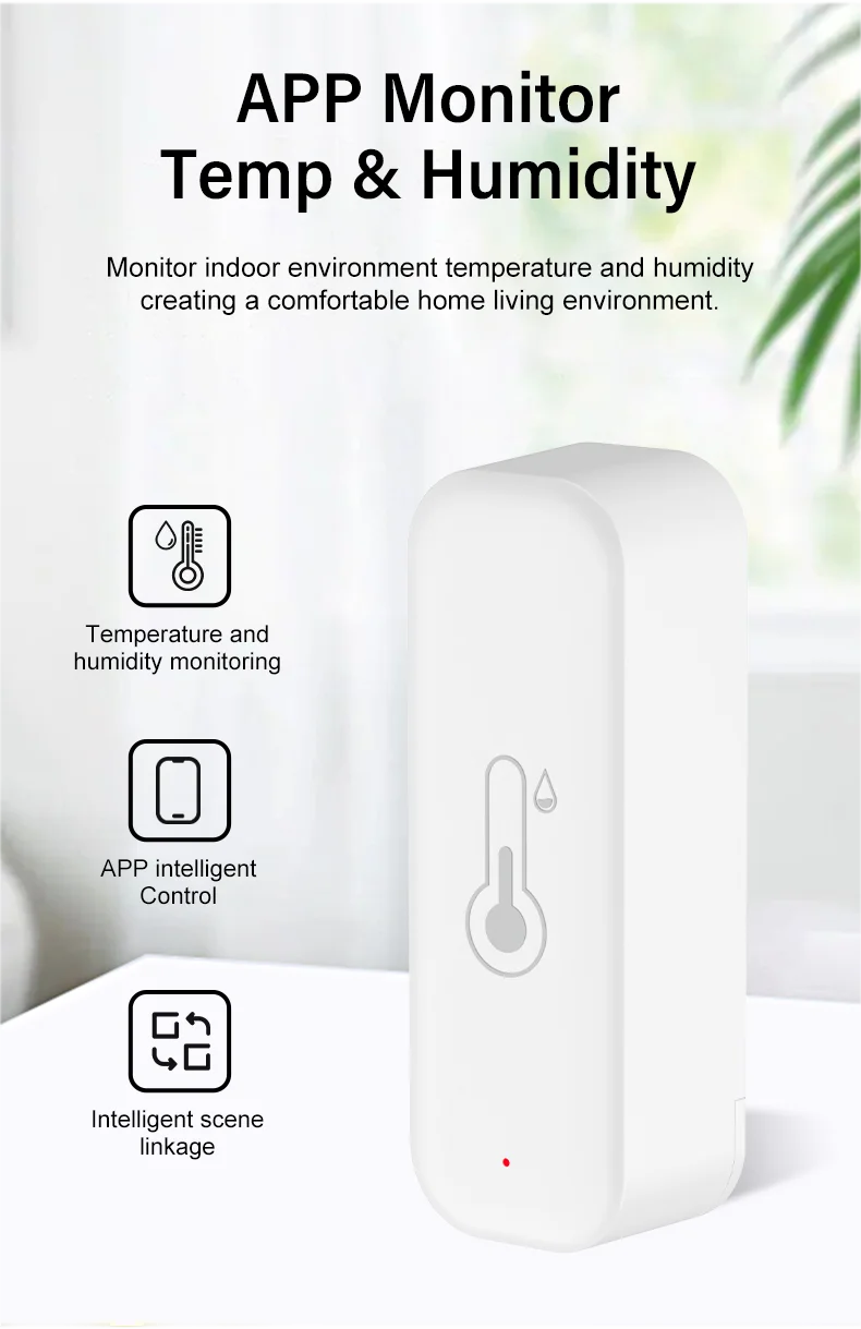 Tuya WiFi Temperature Humidity Sensor for Smart Home Thermometer Hygrometer APP Remote Works with Google Home Yandex Alexa