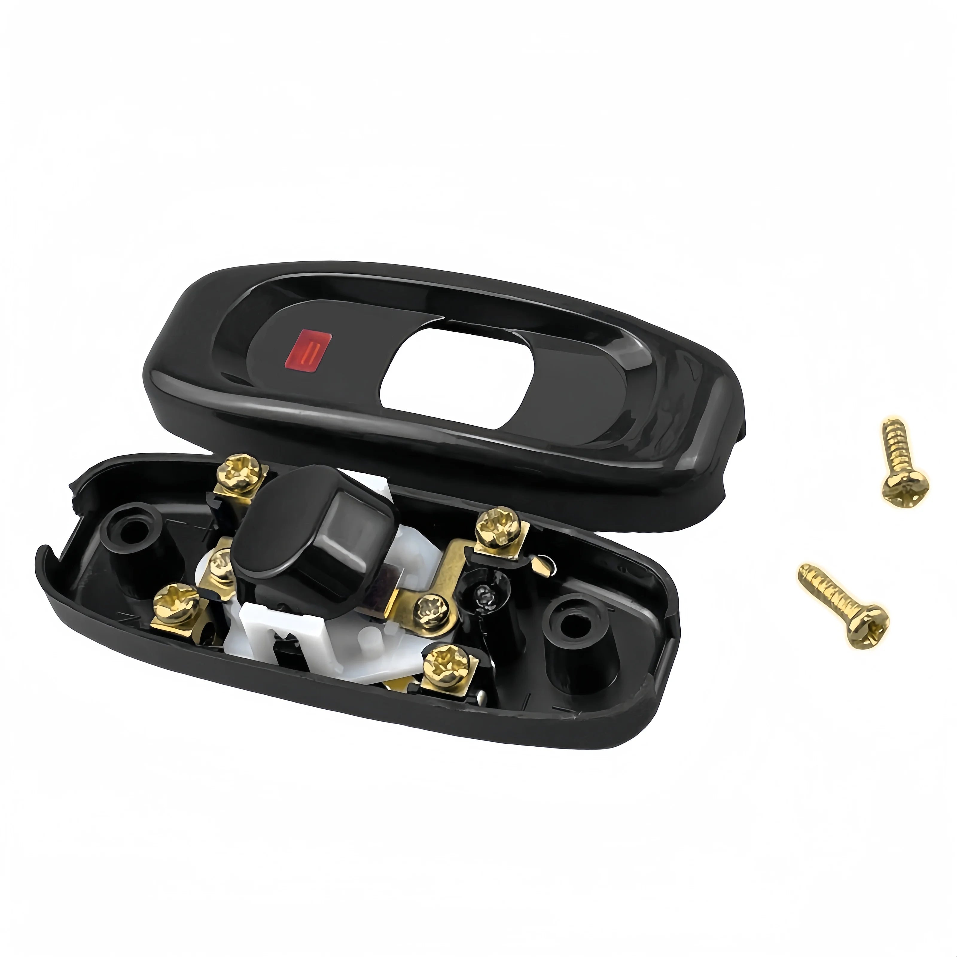 GW320 10A 250V In-Line On/Off Cord Switch rocker switch with Indicator light Bedside Switch with Light at the Middle for black