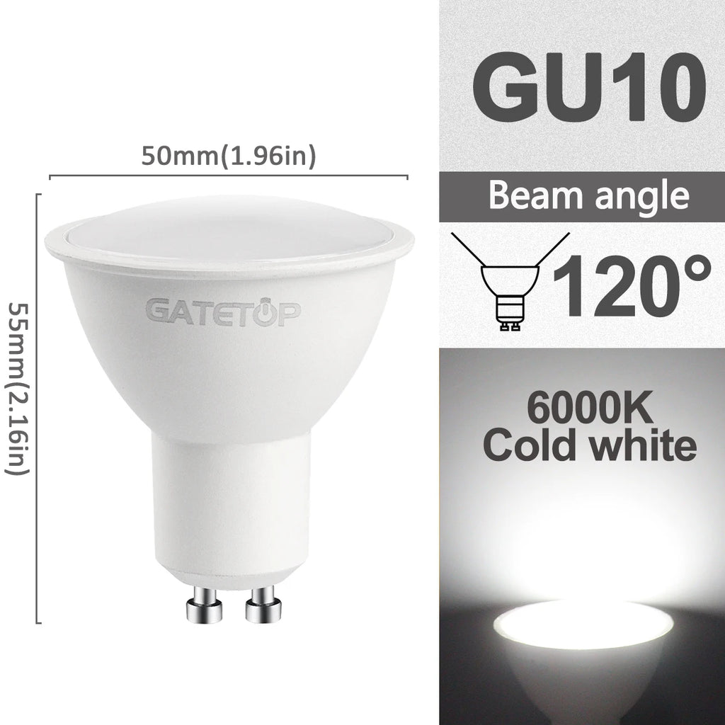5/8/10/12pcs Dimmable GU10 Led Spotlight 220V Warm light 3000K 4000K 6000K Dimming Bulb Replace 50W halogen lamp home derection
