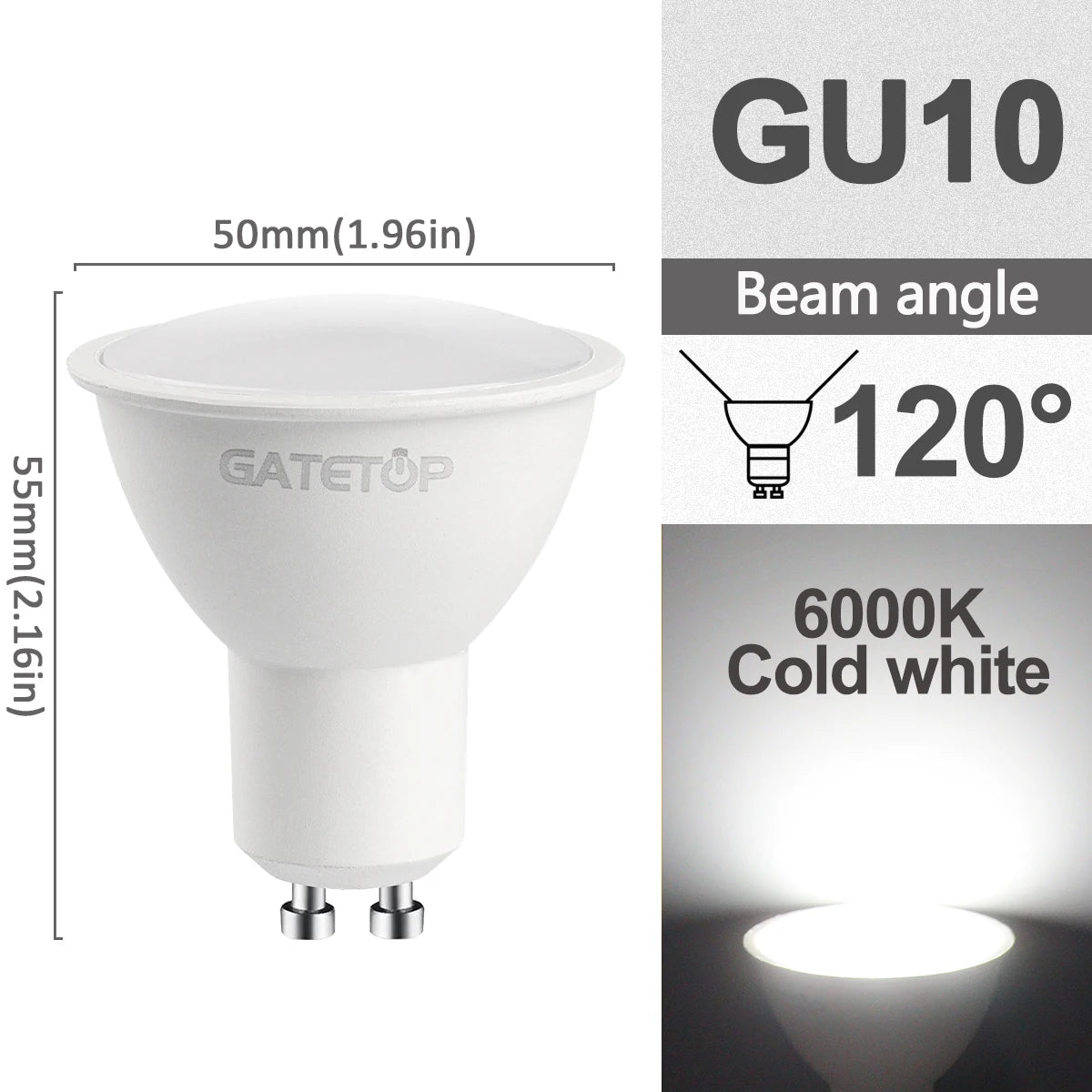 5/8/10/12pcs Dimmable GU10 Led Spotlight 220V Warm light 3000K 4000K 6000K Dimming Bulb Replace 50W halogen lamp home derection