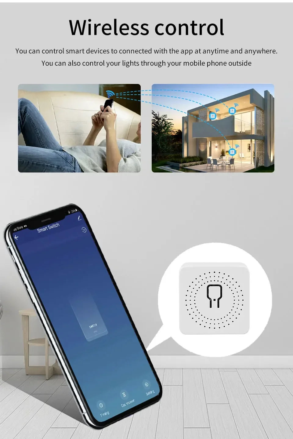 20A 16A Smart WiFi Switch Cozylife APP Remote Control Breaker Module 100-240V Wireless Light Switch Works with Alexa Google Home