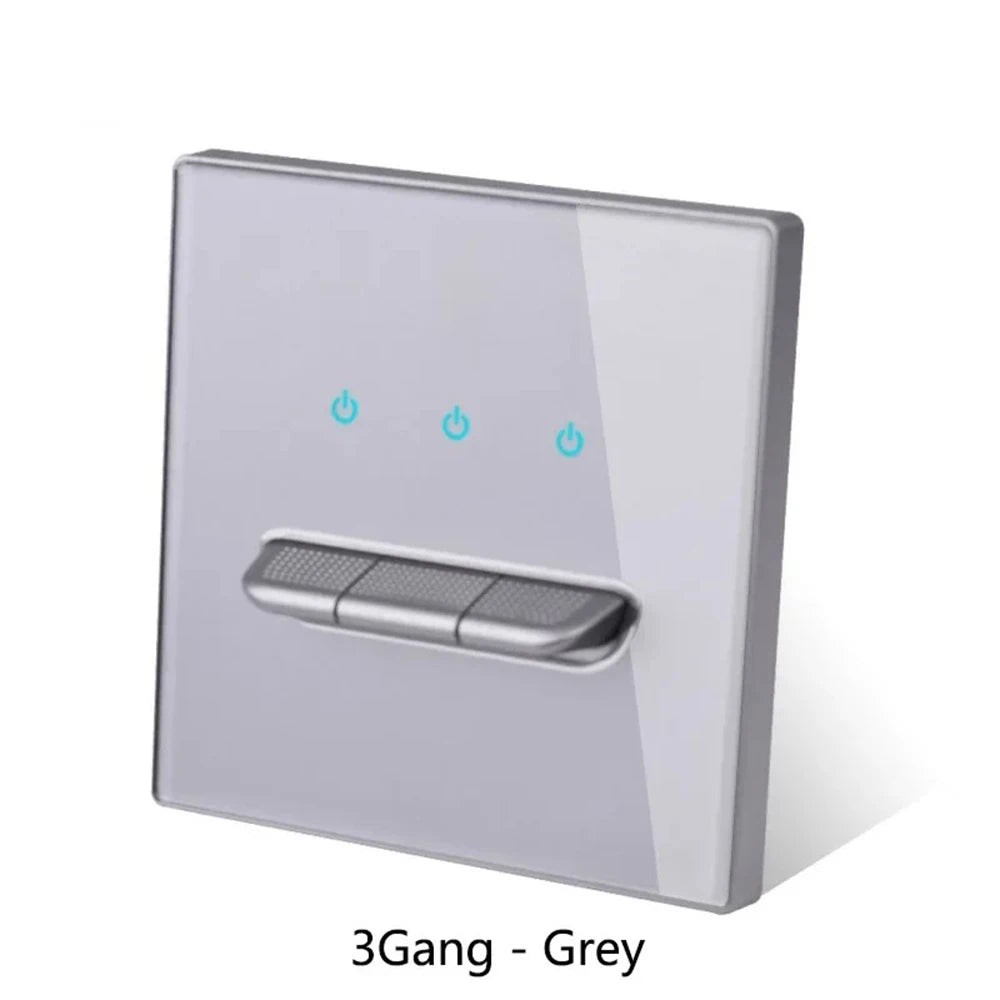 Glass Touch Switch Tempered Crystal Panel 1/2/3/4 Gang Wall Light Switches Sensitive LED Backlight Metal Push Button 110V 220V