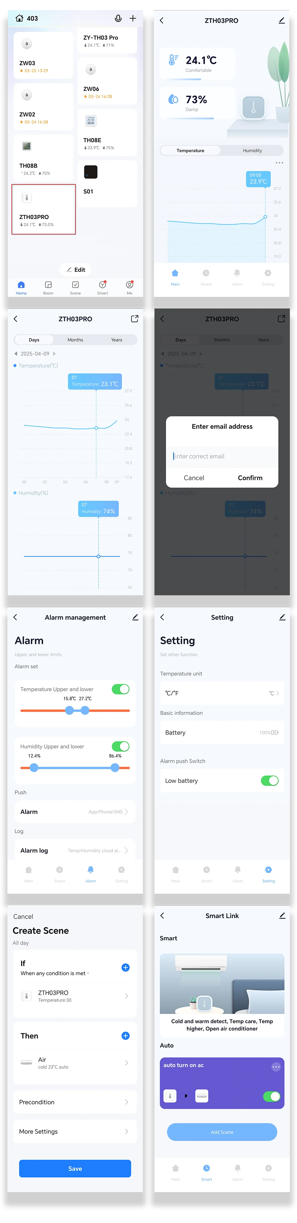 Tuya Zigbee WiFi Indoor Temperature Humidity Sensor with Smart Home App Remote Control Works with Alexa And Google Assistant