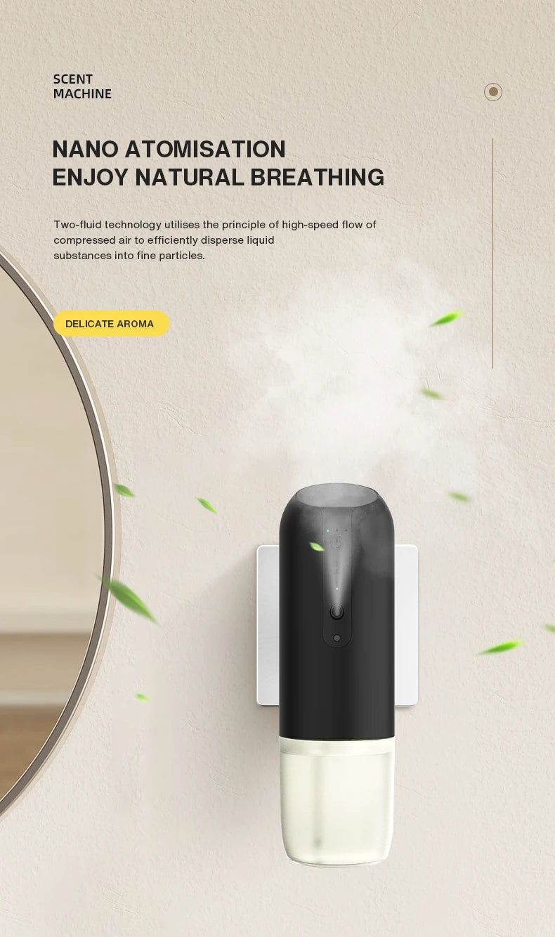 NAMSTE Smart Home Fragrance Diffuser Wall Mounted Air Purifier Perfume Freshener Electric Aromatic Oil Capacity 150ml for Room