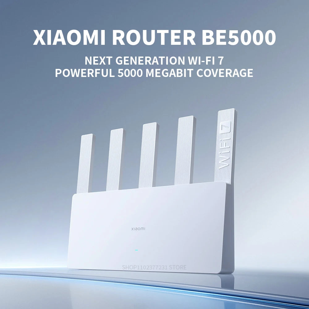 Xiaomi BE5000 Router Wi-Fi 7 Dual-Frequency Mesh Network 2.4/5GHz with 2.5G High-Speed Port IPTV OFDMA Signal Amplifier for Home